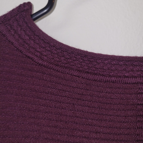 Cyrus Burgundy Ribbed Textured Sweater - Picture 11 of 15